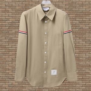 Men's Khaki Long Sleeve Shirt Thom Browne